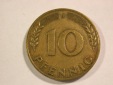 B45 BRD 10 Pfennig 1949 J in ss Originalbilder