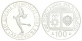Olympische Spiele 1984 - 100 Dinar Jugoslawien; PP, AG 13,06 g