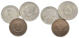 DDR, 5 Mark 1969, 10 Mark 1976 und 20 Mark 1971