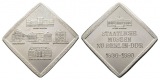 Bronzemedaille versilbert; 89,77 g, H57 x B58 mm