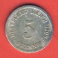 Kaiserreich 5 Pfennig 1908 F