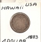 Hawaii 1/4 Dollar 1883 KM # 5 SELTEN Silber