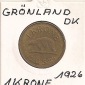 Grönland 1 Krone 1926 KM # 8