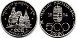 Ungarn  500 Forint  1994  FM-Frankfurt  Feingewicht: 29,10g Si...