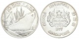 Singapore, 10 Dollars 1977; Ag 0,500; 31,13 g