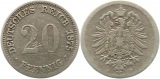 8302 Kaiserreich 20 Pfennig Silber 1875 A