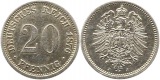 8308 Kaiserreich 20 Pfennig Silber 1876 J