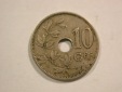 B47 Belgien 10 Centimes 1929 in ss, Druckstellen  Originalbilder