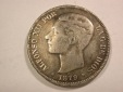 B18 Spanien 5 Pesetas 1879 Kopie 37mm/20,84 Gr. in sehr schön...