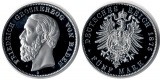 Baden  Replik   5 Mark  1875/2002  Feingewicht: 22,80g Silber ...