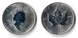 Kanada  5 Dollar (Maple Leaf) 1990  FM-Frankfurt Feingewicht: ...
