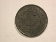 B19 Belgien 25 Centimes 1915 in vz+/vz-st  Originalbilder