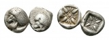 Antike, Ionia, Milet; 2 Stück Silbermünze 2,16 g