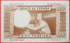 √ TORRES (1874-1930): SPANIEN ★ 100 PESETAS 1953 KNACKIG!