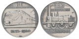 125 Jahre Deutsche Eisenbahn; Medaille 1960, versilbert; 19,73...