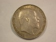 B21 Großbritannien Edward 1902 1 Florin/2 Shilling in ss-vz/v...