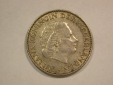 B22 Niederlande 1 Gulden 1957 Silber in f.vz Originalbilder