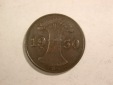 B25 Weimar 1 Reichs Pfennig 1930 D in ss+ Originalbilder