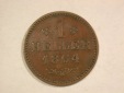 B25 Frankfurt  1 Heller 1864 in ss+ Originalbilder