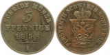8919 Schwarzburg Sondershausen 3 Pfennig 1858
