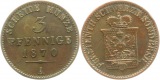 8920 Schwarzburg Sondershausen 3 Pfennig 1870