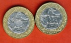 Italien 2x 1000 Lire 1997 + 1998