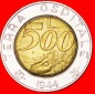 √ BIMETALLISCH: SAN MARINO ★ 500 LIRE 1944 1991 STEMPELGLANZ!