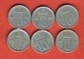 Norwegen 6x 10 Öre 1952,1953,1954,1955,1956,1957.