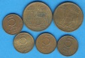 Norwegen 6x 5 Öre 1967,1969,1973,1974,1975,1976