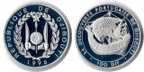 Djibouti 100 Francs  1996  FM-Frankfurt  Feingewicht: 29,11g S...