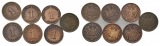 Kaiserreich, 7 Kleinmünzen (1906/1905/1907)