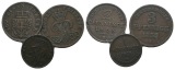 Altdeutschland, 3 Kleinmünzen (1868/1858/1865)