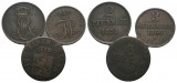 Altdeutschland, 3 Kleinmünzen (1851/1869/1843)