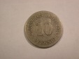 C01 KR 10 Pfennig 1874 B in gering-schön  Orginalbilder