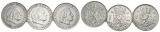 Niederlande, 1 Gulden 1956/1957/1958 (3 Münzen) AG