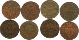 9544 Nassau  Lot von 4 Kleinmünzen