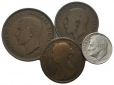 Großbritannien, USA, 4 Kleinmünzen
