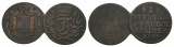 Altdeutschland, 2 Kleinmünzen (1825/1752)