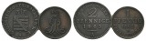 Altdeutschland, 2 Kleinmünzen (1865/1862)