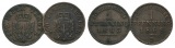 Altdeutschland, 2 Kleinmünzen (1865/1868)