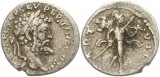 0186 Römer Kaiserzeit Septimius Severus Denar Mars mit Trophäe