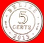 # KOLONIALPORTRÄT: BELIZE ★ 5 CENTS 2013 uSTG STEMPELGLANZ!