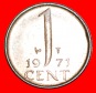 * PORTRÄT RECHTS: NIEDERLANDE ★ 1 CENT 1971 HAHN PATINA  ST...