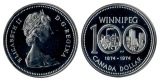Kanada  1 Dollar  1974  Winnipeg Centennial    FM-Frankfurt   ...