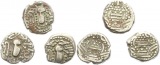 0324 Indien  Gadhaia Paisa Lot mit drei Silbermünzen des 11. ...
