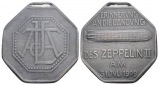 Zeppelin II, Medaille, 1909, unedles Metall; 27,42 g; 42,31 x ...