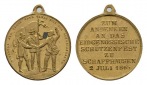 tragbare vergoldete Bronzemedaille o.J., Ø=22mm, 3,73g