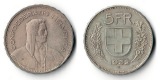 Schweiz  5 Franken  1932  FM-Frankfurt   Feinsilber: 12,53g