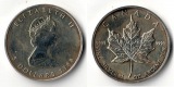 Kanada  5 Dollar  1988   Maple Leaf    FM-Frankfurt   Feinsilb...