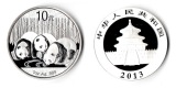 China  10 Yuan  2013  Three Pandas drinking water  FM-Frankfur...